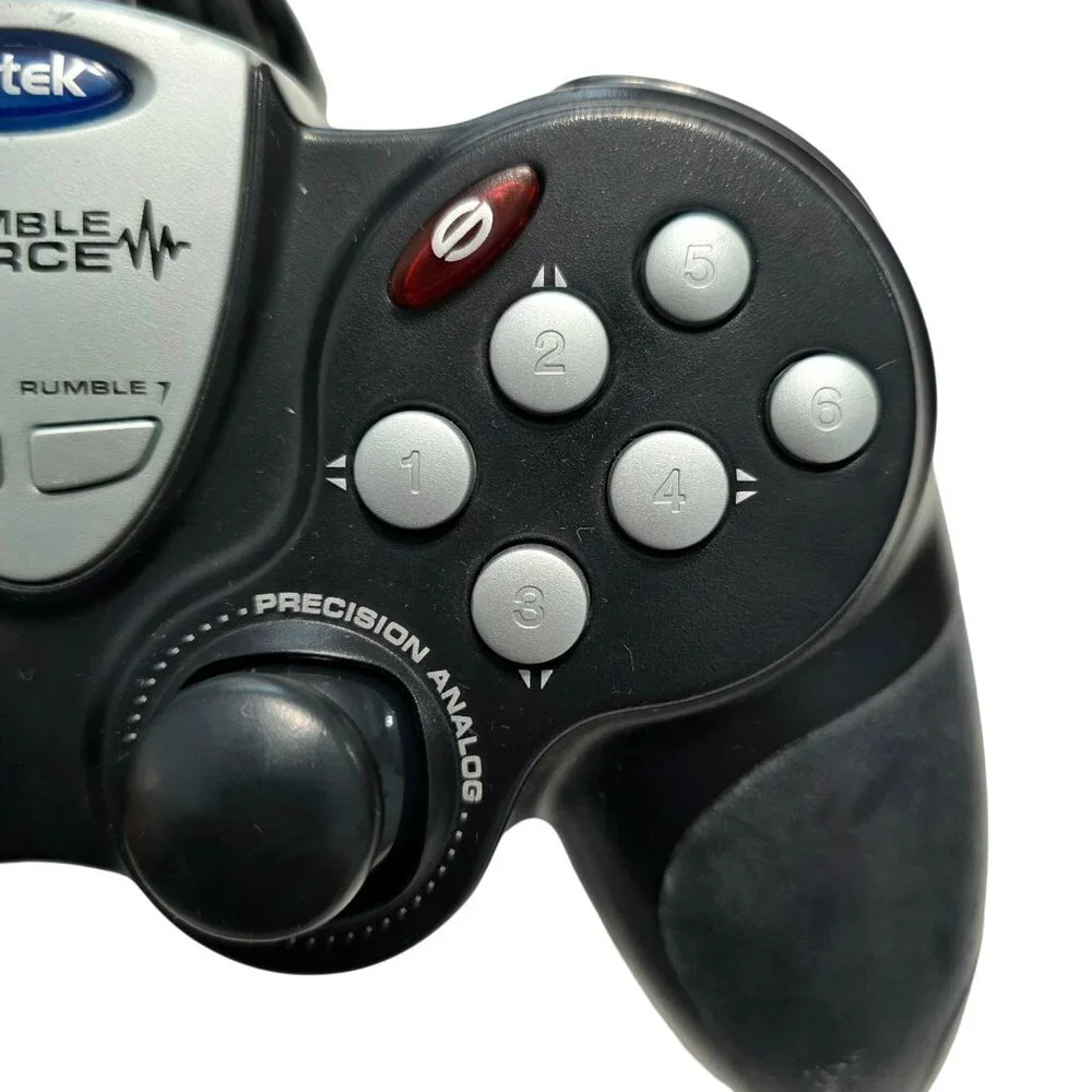 Saitek Rumble Force Wired Game Controller P2500 USB PC Gaming Gameplay Analog